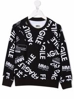 MM6 Maison Margiela Kids pull à logo imprimé - Noir