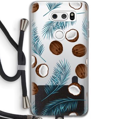 Kokosnoot roze: LG V30 Transparant Hoesje met koord