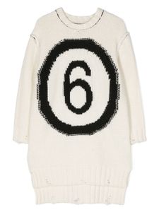 MM6 Maison Margiela Kids robe pull à logo intarsia - Blanc