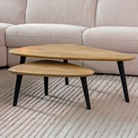LABEL51 Organische Salontafel 'Rock' Mangohout, Set van 2 stuks, kleur Naturel