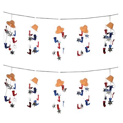Cowboy/Western feest thema slinger met cowboy laarzen - 2x - 365 cm - Feestartikelen/versiering