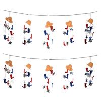 Cowboy/Western feest thema slinger met cowboy laarzen - 2x - 365 cm - Feestartikelen/versiering