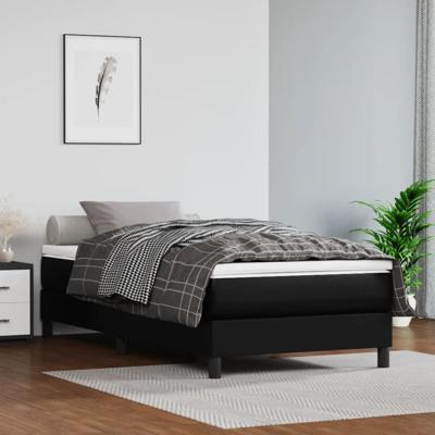 Bedframe kunstleer zwart 100x200 cm
