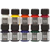 Creativ Company Glass color transparent, diverse kleuren, 10x30 ml/ 1 doos