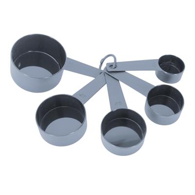 Keuken Maatschepjes / maatlepeltjes - Set 5x stuks - Kunststof - grijs - diverse formaten