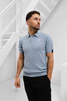Quotrell Couture Cairo Knitted Polo Heren Lichtblauw/Wit - Maat L - Kleur: Lichtblauw | Soccerfanshop