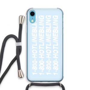 Hotline bling blue: iPhone XR Transparant Hoesje met koord