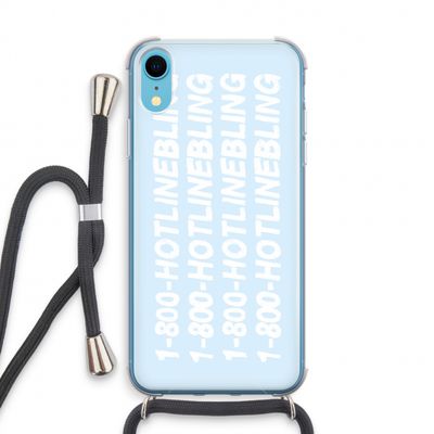 Hotline bling blue: iPhone XR Transparant Hoesje met koord