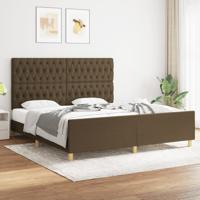 Bedframe zonder matras stof donkerbruin 180x200 cm