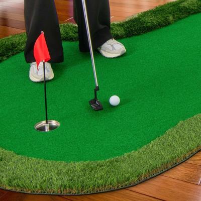300 x 150 cm Golf Puttingmat Professionele Golf Oefenmat met 3 Gaten en Golfballen voor Thuis Groen