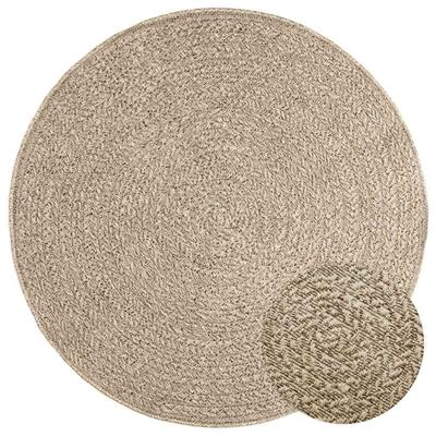 Vloerkleed ZIZUR beige binnen en buiten 120 cm jute look