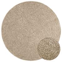 Vloerkleed ZIZUR beige binnen en buiten 120 cm jute look