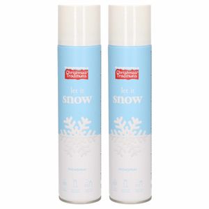 2x Sneeuwspray/spuitsneeuw bussen 300 ml