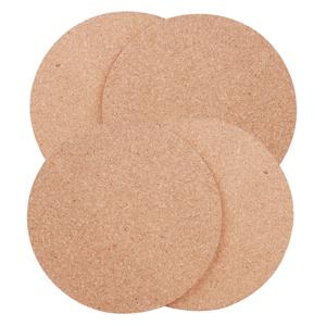 Urban Living Pannen onderzetters rond - set 4x stuks - van kurk - dia 18 cm