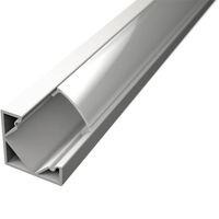 LED Strip Profiel - Velvalux Profi - Wit Aluminium - 1 Meter - 18.5x18.5mm - Hoekprofiel - thumbnail