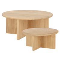 Esschert Design plantenpot verhogen tafeltjes set 2x stuks - van bamboe - D25 x H11/D18 x H8 cm