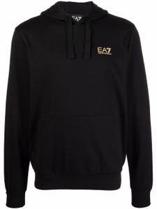 Ea7 Emporio Armani hoodie à logo poitrine - Noir