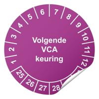 Keuringssticker Volgende VCA keuring  Ø 30 mm - 800 stuks (op rol)