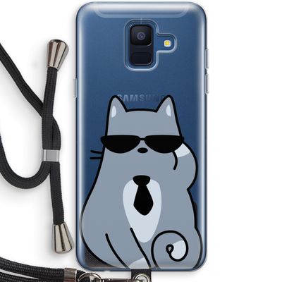 Cool cat: Samsung Galaxy A6 (2018) Transparant Hoesje met koord