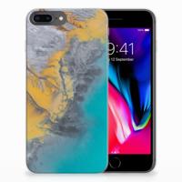 Apple iPhone 7 Plus | 8 Plus | TPU | Siliconen hoesje | Marble Blue Gold