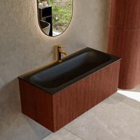 Badmeubel Mondiaz Kurve | 100 cm cm | Meubelkleur Ruby | Wastafelkleur Urban | Solid surface | Wasbak midden spoelbak | 1 kraangat