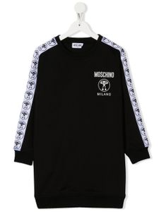 Moschino Kids robe-sweat à bandes logo - Noir