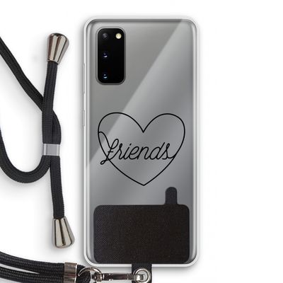 Friends heart black: Samsung Galaxy S20 Transparant Hoesje met koord