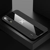 Voor Xiaomi mi CC9e XINLI stiksels doek textuur schokbestendig TPU beschermhoes (zwart)