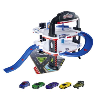 Majorette urban garage met 5 auto&apos;s