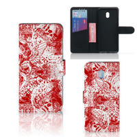 Telefoonhoesje met Naam Xiaomi Redmi 8A Angel Skull Rood