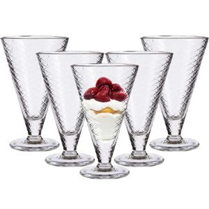 IJcoupes/ijs/dessert serveer schaaltjes - op voet - set 6x stuks - glas - 340 ml