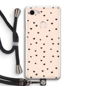 Kleine kattenkopjes: Pixel 3 Transparant Hoesje met koord