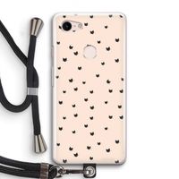 Kleine kattenkopjes: Pixel 3 Transparant Hoesje met koord