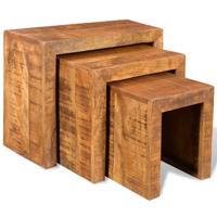 Tafeltjesset massief mangohout 3-delig Tafeltjesset massief mangohout 3-delig