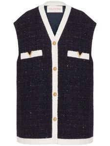 Valentino Garavani gilet VGold en tweed - Noir