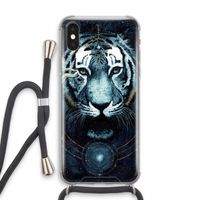 Darkness Tiger: iPhone X Transparant Hoesje met koord