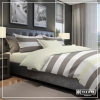 The One Dekbedovertrek Stripe Taupe / Cream-200x220cm