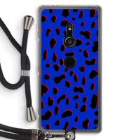 Blue Leopard: Sony Xperia XZ2 Transparant Hoesje met koord