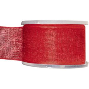 Hobby/decoratie sierlint - rood - organza - 4 cm x 20 meter