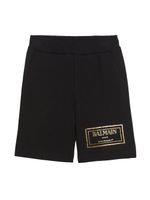 Balmain Kids short de sport à logo brodé - Noir