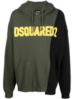 DSQUARED2 hoodie patchwork à lien de resserrage - Vert - thumbnail