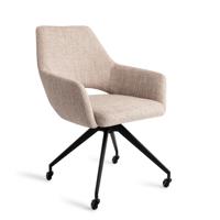 Jesper Home Eetkamerstoel 'Yanai' Glide Black, kleur Biscuit Beach