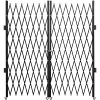 VEVOR dubbele opvouwbare veiligheidspoort, 156 x 310 cm vouwdeur, stalen accordeon veiligheidspoort, uitbreidbare veiligheidspoort, 360° rollende barricadepoort, schaarpoort of deur met sleutels