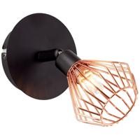 Brilliant Wandlamp Dalma 16cm zwart met roodkoper 21010/76