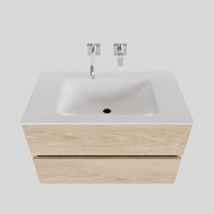 Badkamermeubel Solid Surface BWS Oslo 80x46 cm Wood Washed Oak (0 kraangaten)