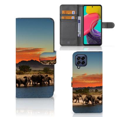 Samsung Galaxy M53 | Telefoonhoesje | Met pasjeshouder | Olifanten