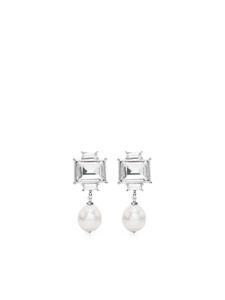 Kenneth Jay Lane boucles d'oreilles serties de cristaux - Blanc