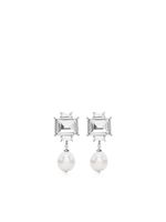 Kenneth Jay Lane boucles d'oreilles serties de cristaux - Blanc - thumbnail