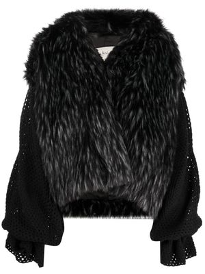 tu lizé veste oversize en fourrure artificielle - Noir