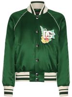 Dolce & Gabbana veste bomber satinée à logo imprimé - Vert - thumbnail